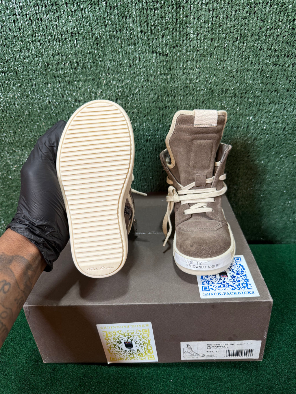 RICK OWENS Gray Temple Geobasket