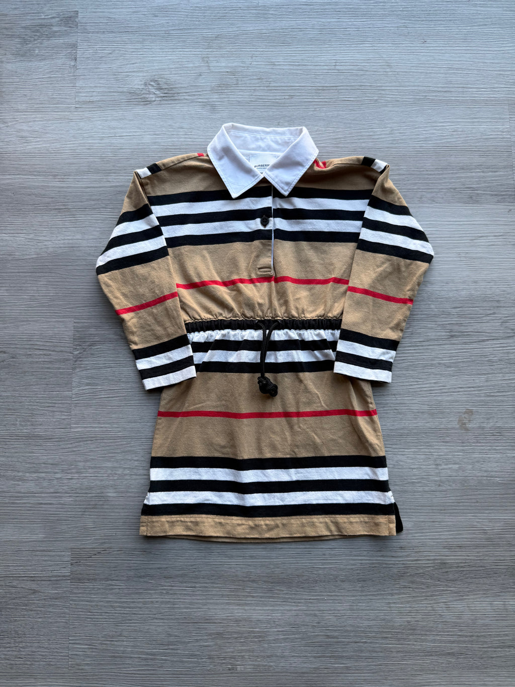 Burberry girls ‘icon stripe cotton polo dress’