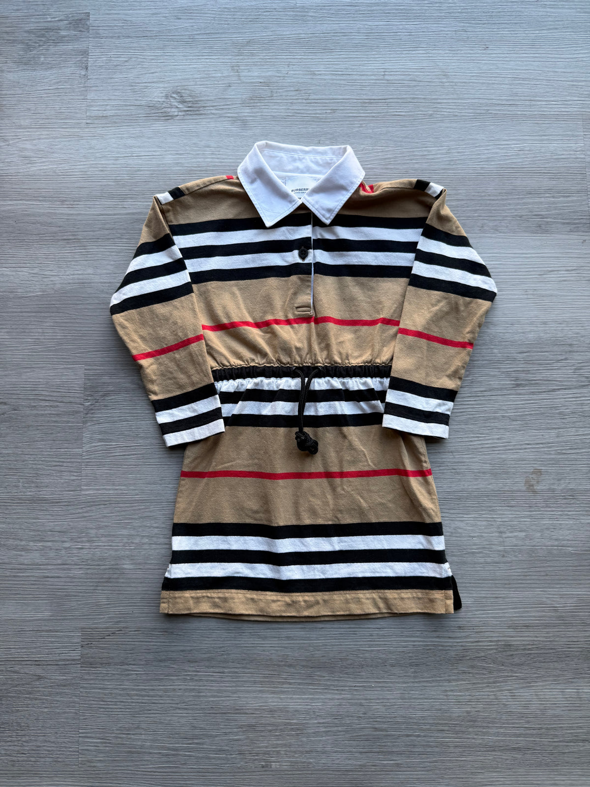 Burberry girls ‘icon stripe cotton polo dress’