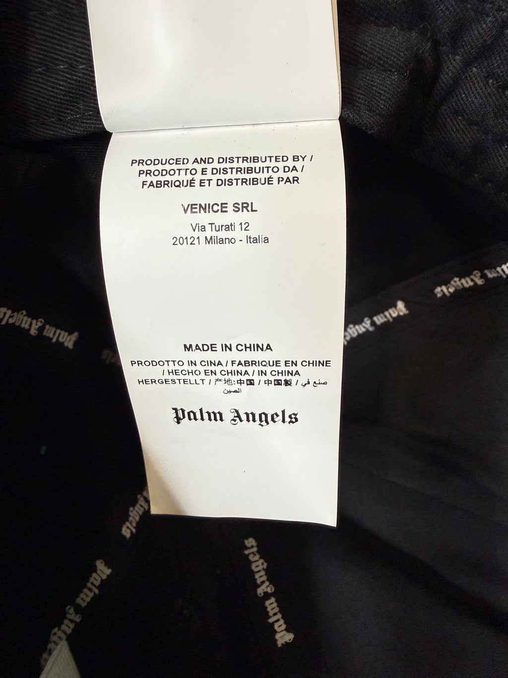 Palm angels kids seasonal logo cap in ‘black/green’ fluorescent
