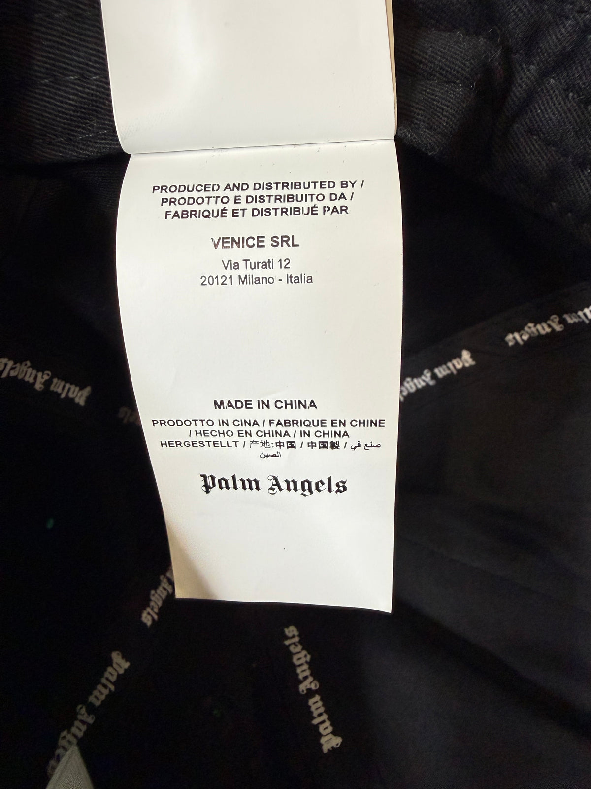 Palm angels kids seasonal logo cap in ‘black/green’ fluorescent