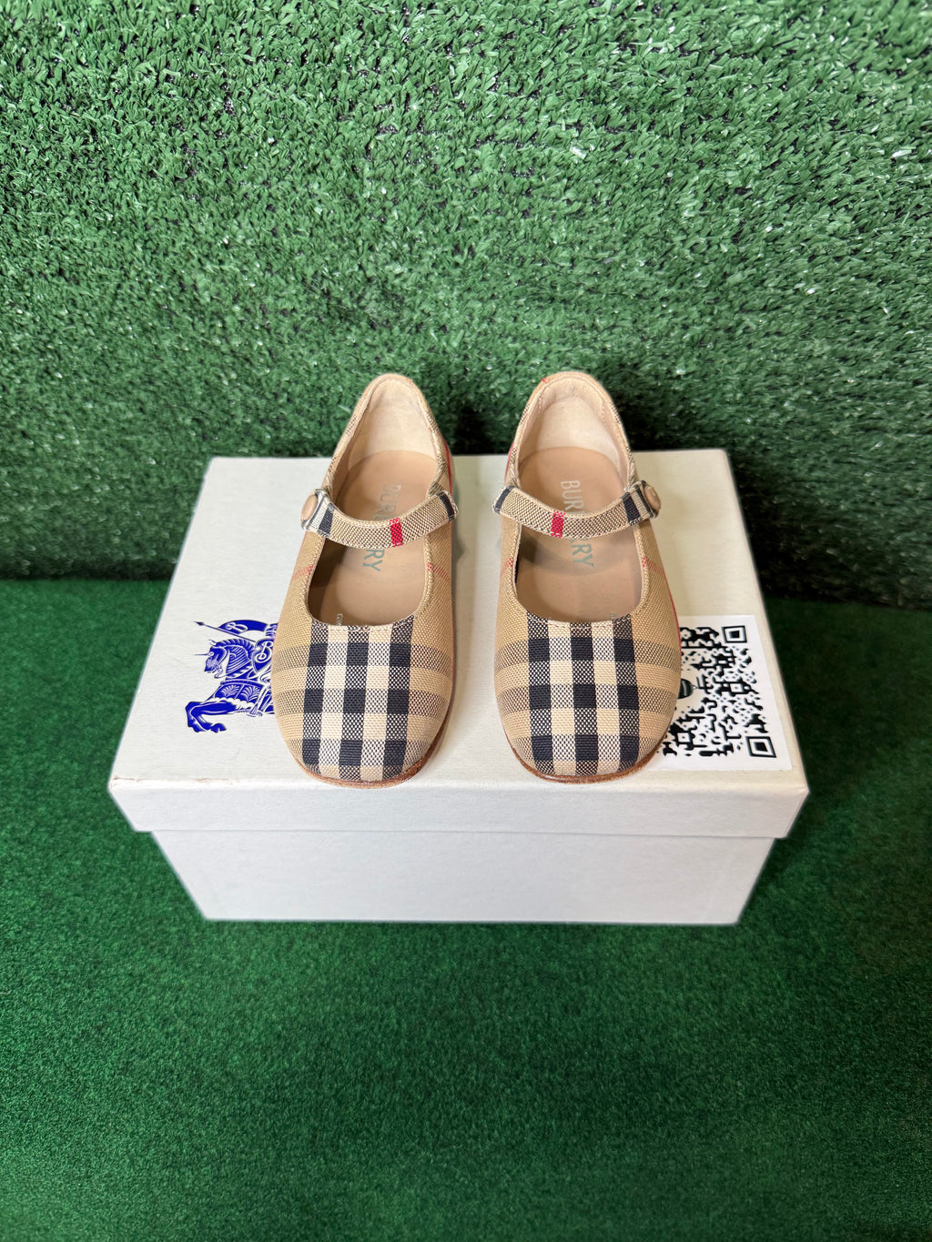 Burberry girls Seth check ballerina/mary Jane flats