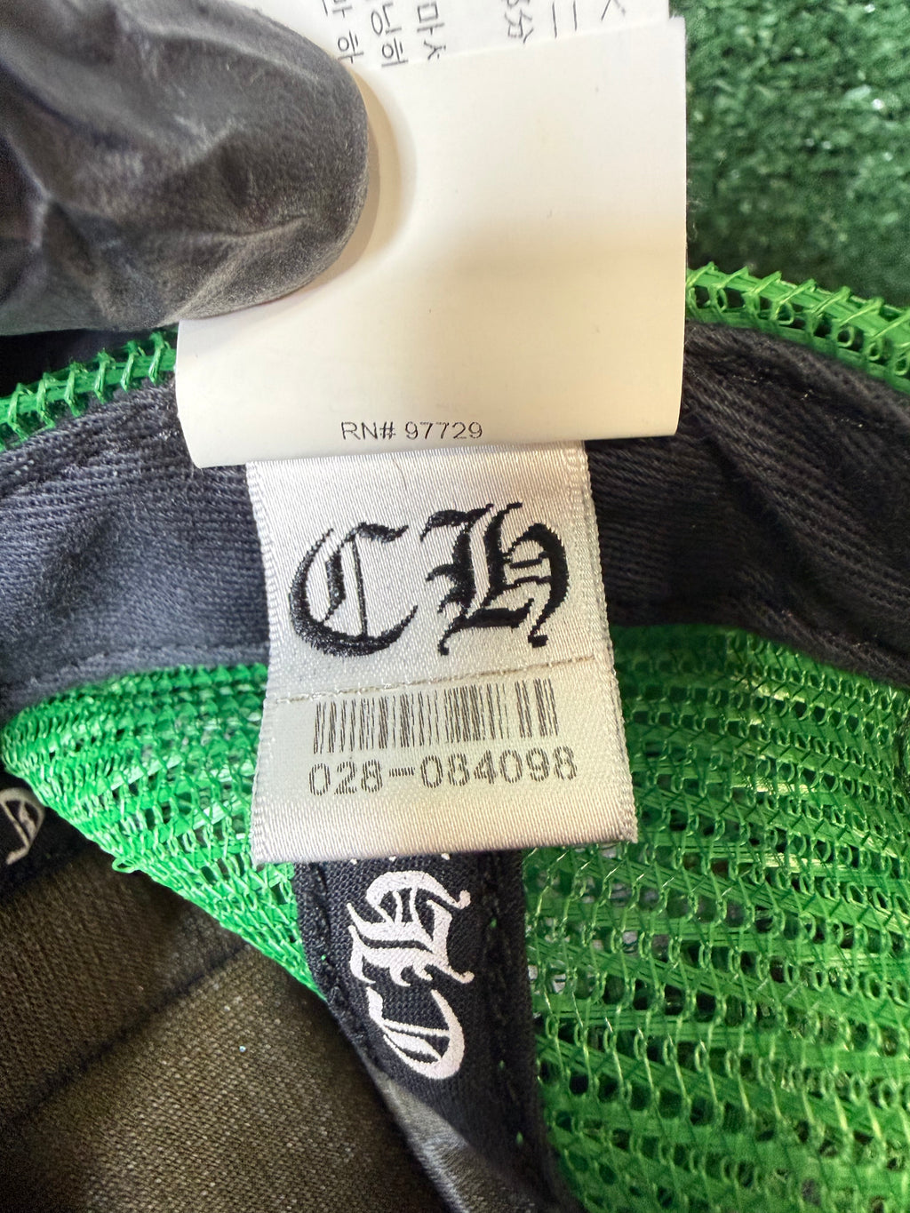 CHROME HEARTS CH HOLLYWOOD TRUCKER HAT BLACK/GREEN