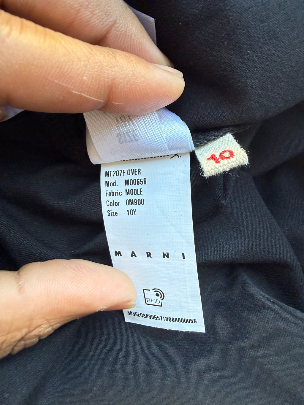 Marni kids black t-shirt with bold white logo