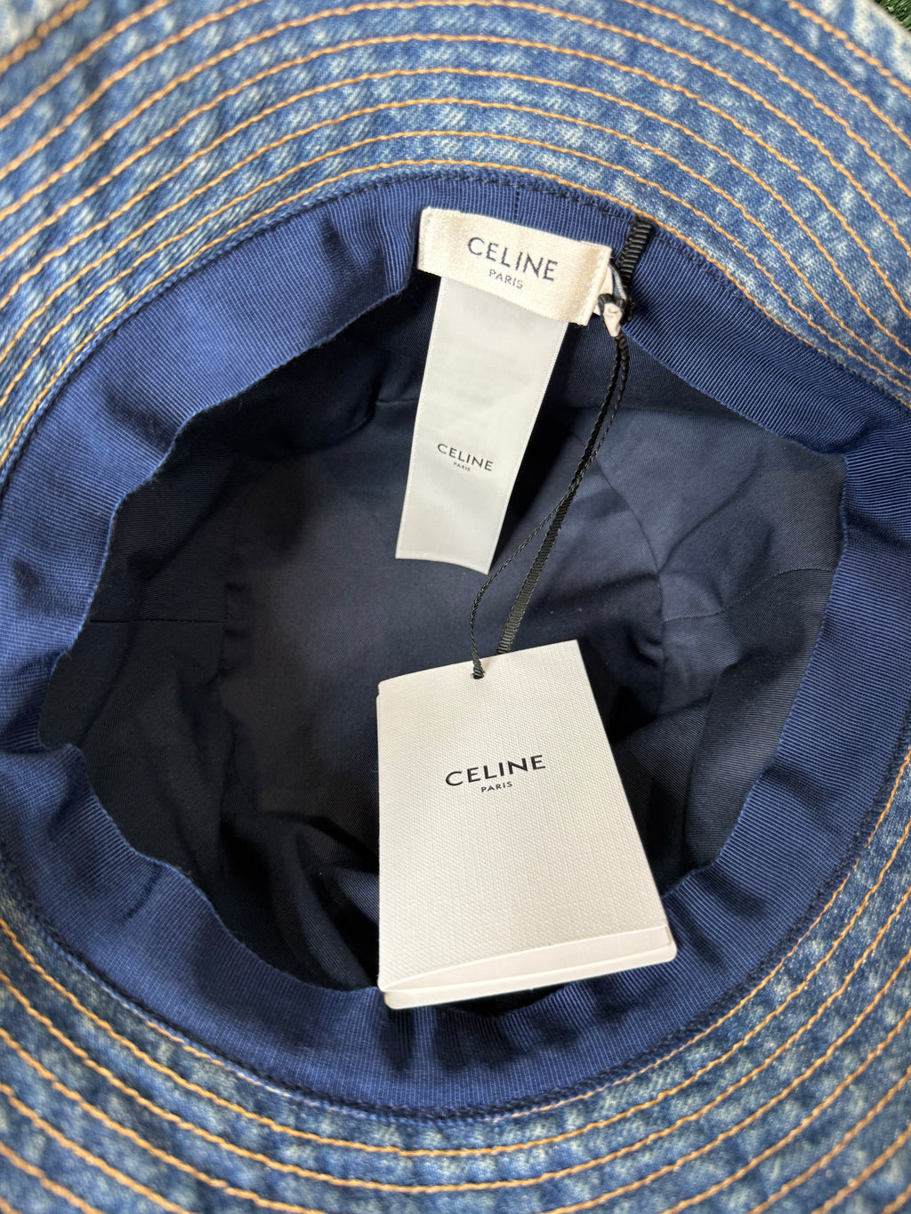 CELINE BOB BRODE BUCKET HAT ‘TRAIL WASH’