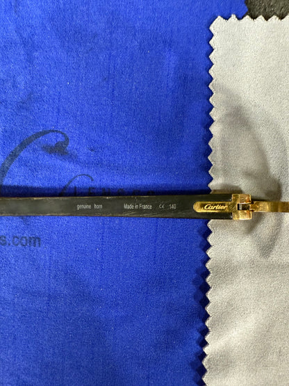 Cartier Black Buffalo Horns With Gold C’s Used Case Preowned