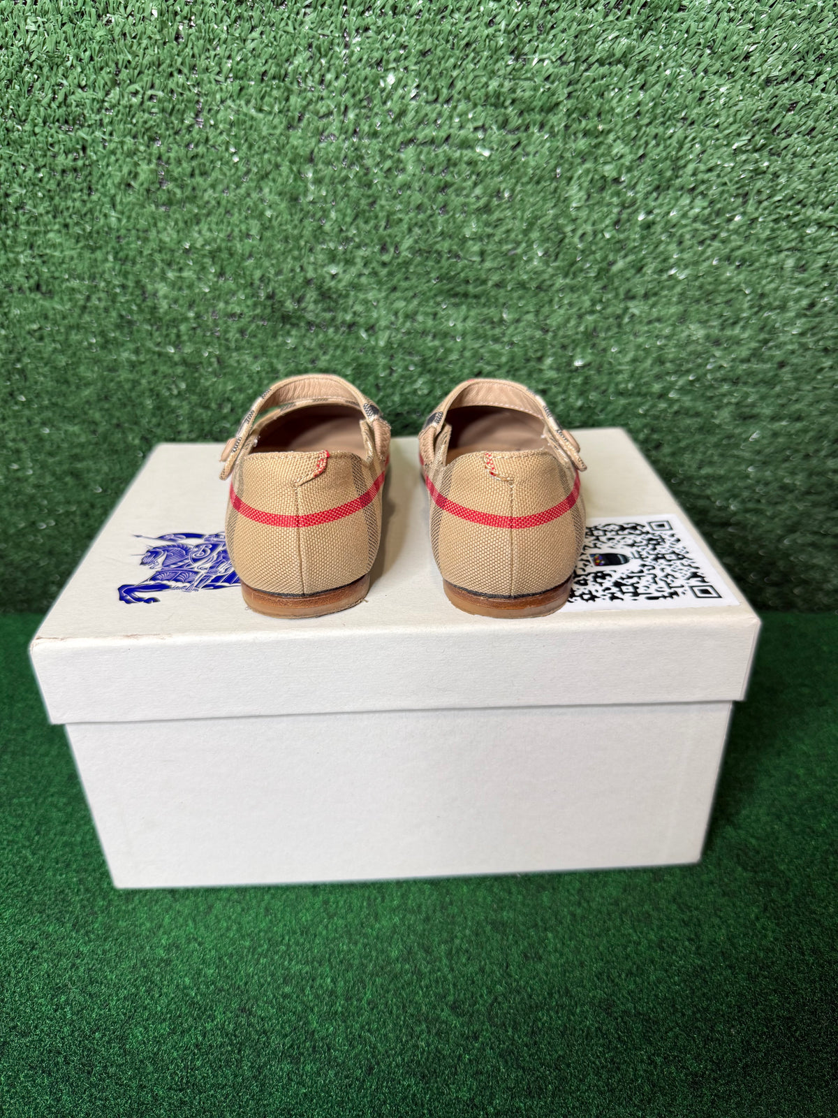 Burberry girls Seth check ballerina/mary Jane flats