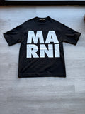 Marni kids black t-shirt with bold white logo