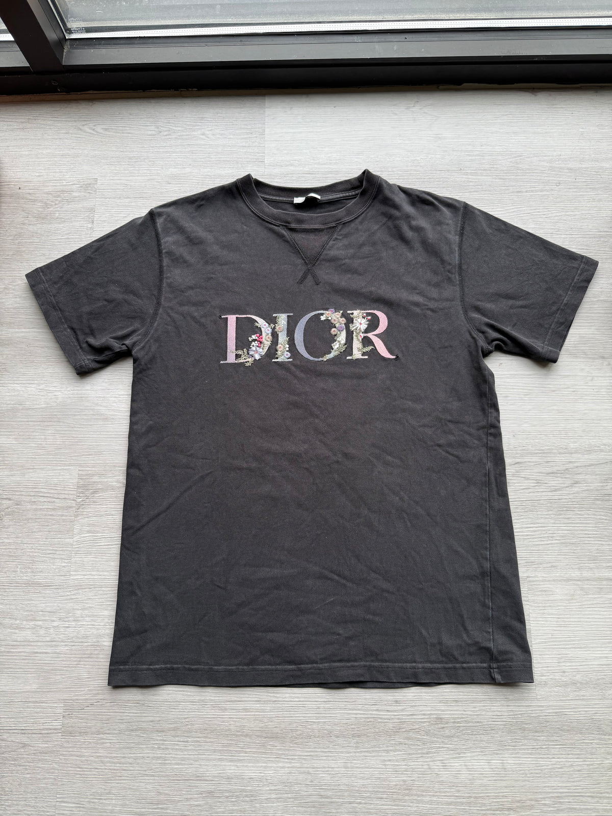 Dior Flowers Embroidered T-shirt