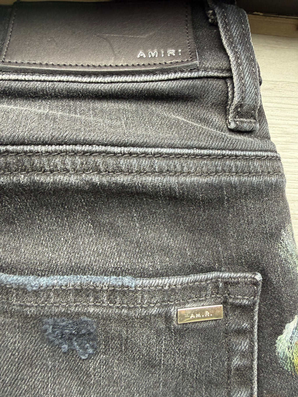 Amiri skinny painter jeans aged black