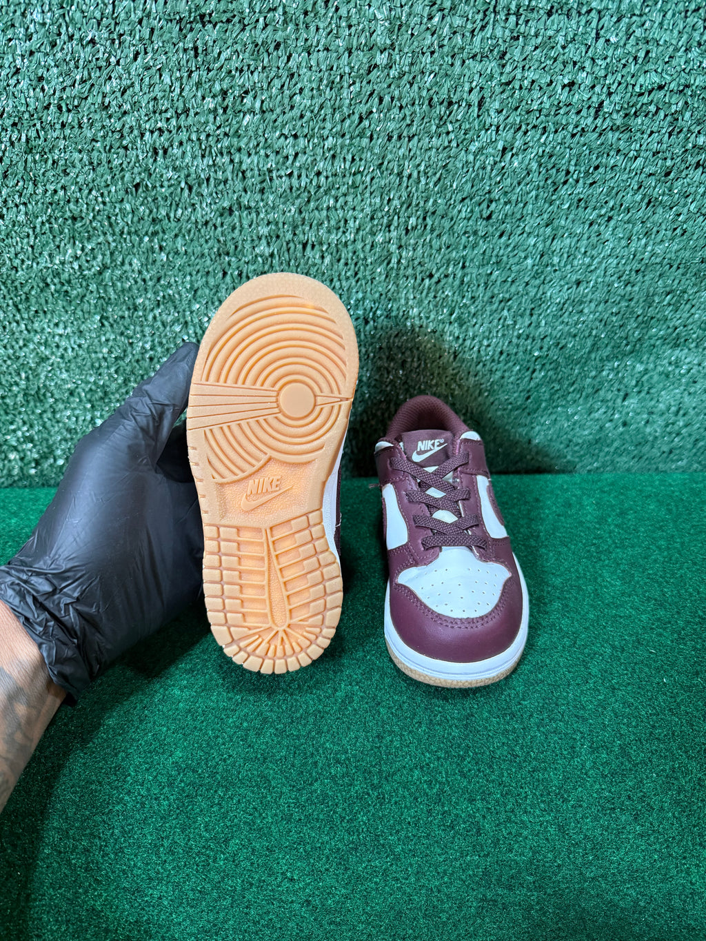 Nike Dunk Low White Gum Light Brown Burgundy Crush (TD)