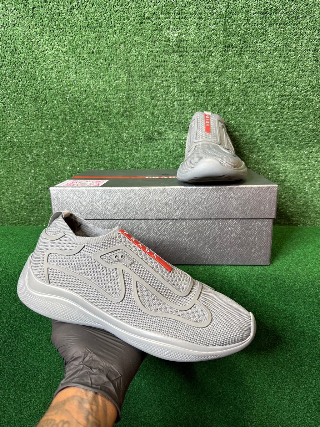 Slide on Prada cups “grey”