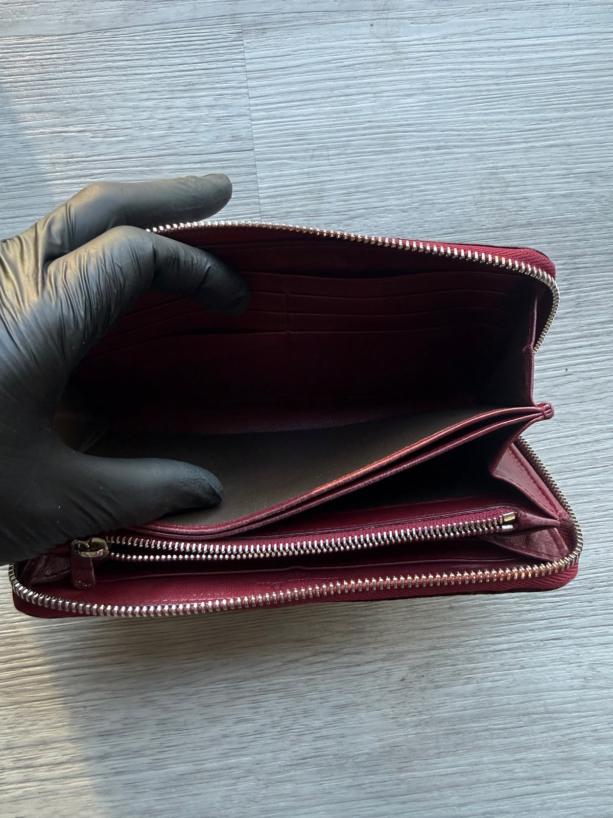 Christian Dior trotter embossed patent leather continental/ long zip wallet