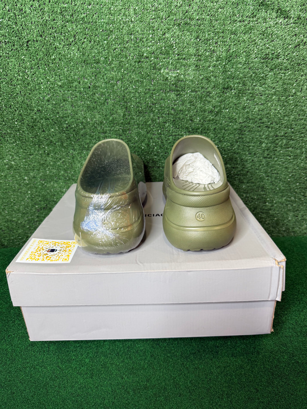 Balenciaga x Crocs Clog Mule in Khaki Green