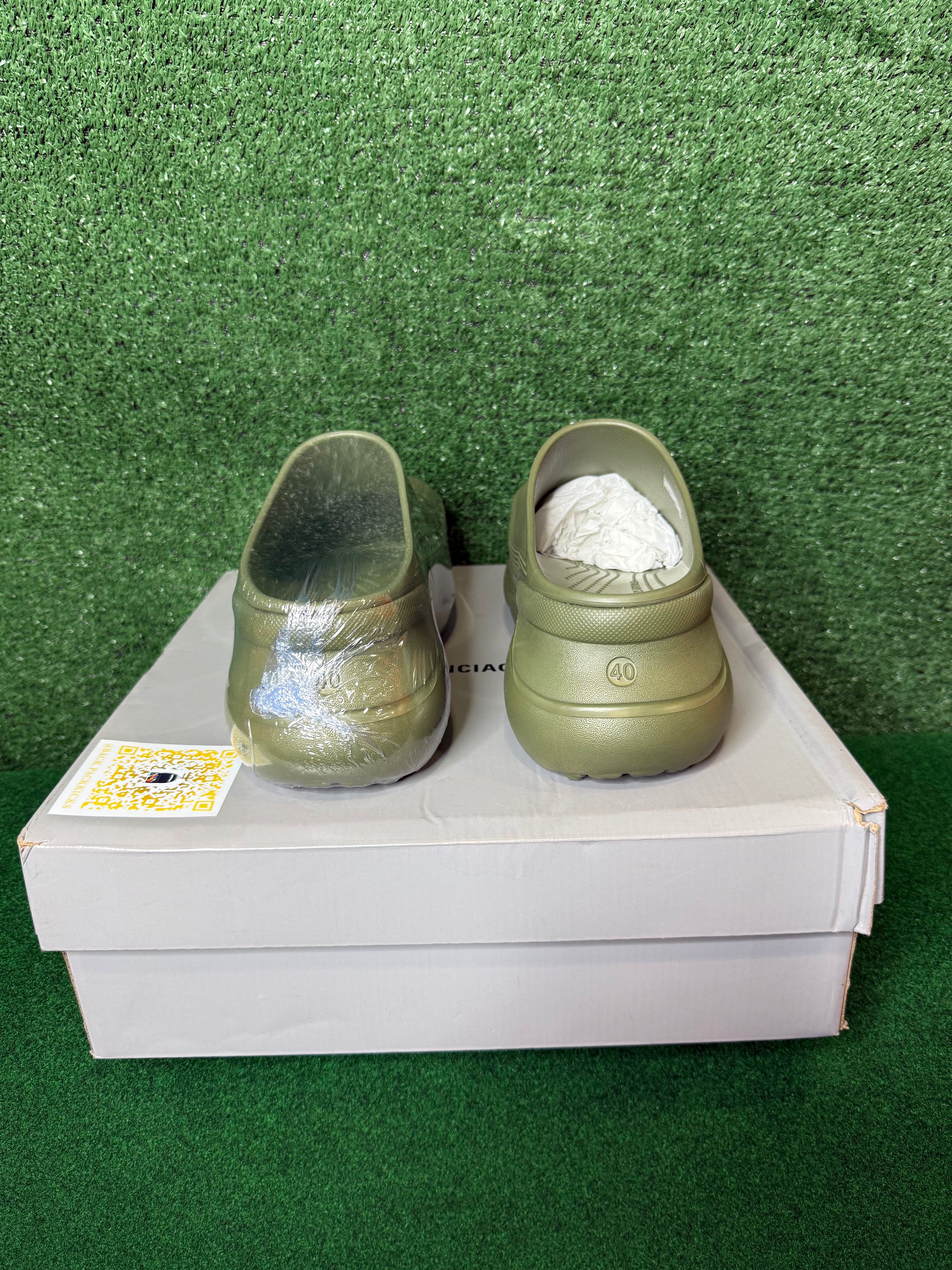 Balenciaga x Crocs Clog Mule in Khaki Green