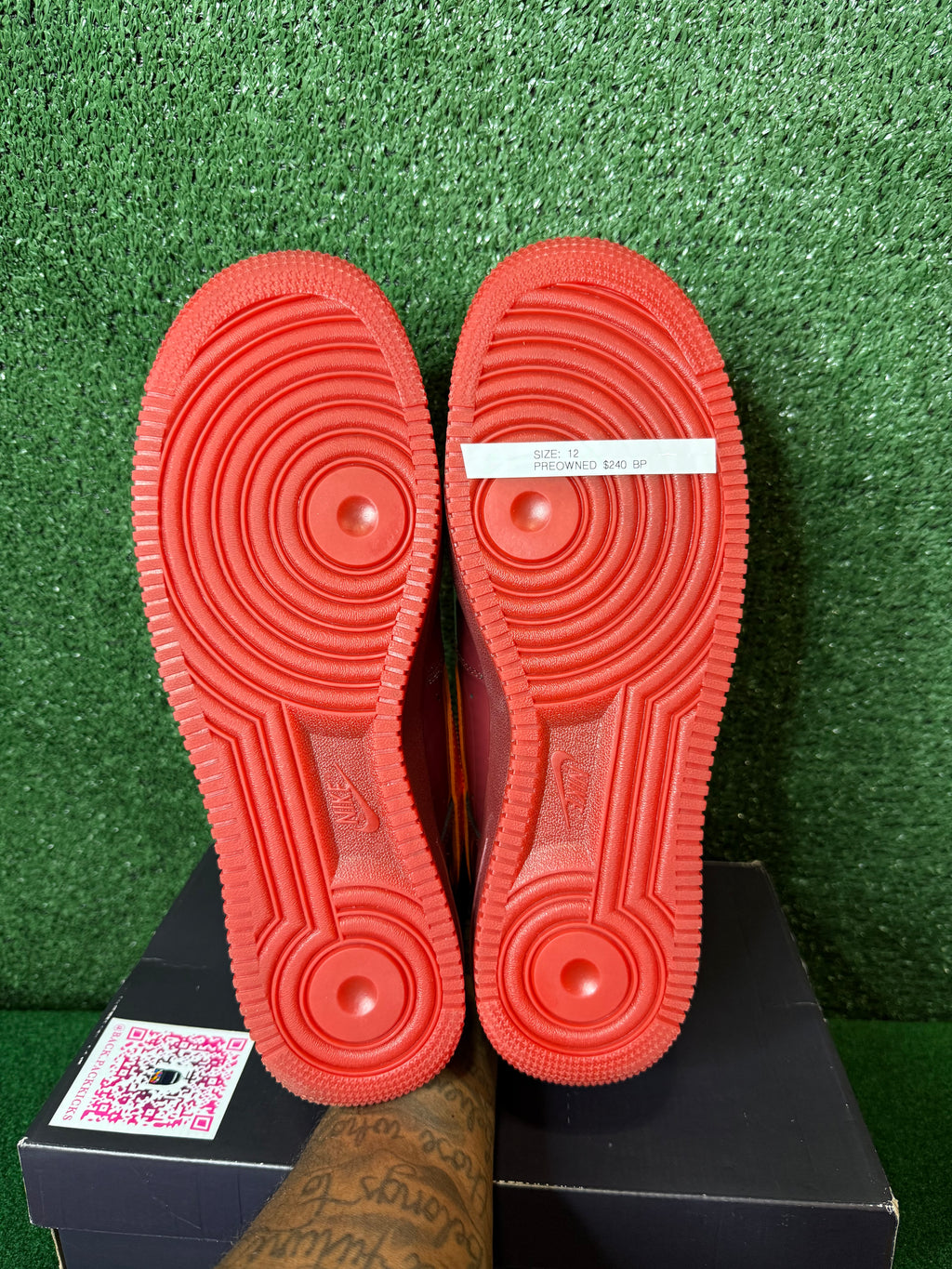 Nike Air Force 1 low ‘patent leather dark team red safety orange’