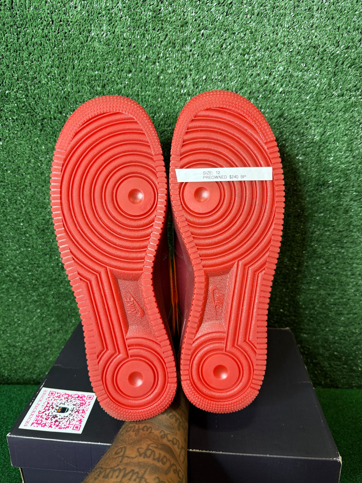Nike Air Force 1 low ‘patent leather dark team red safety orange’