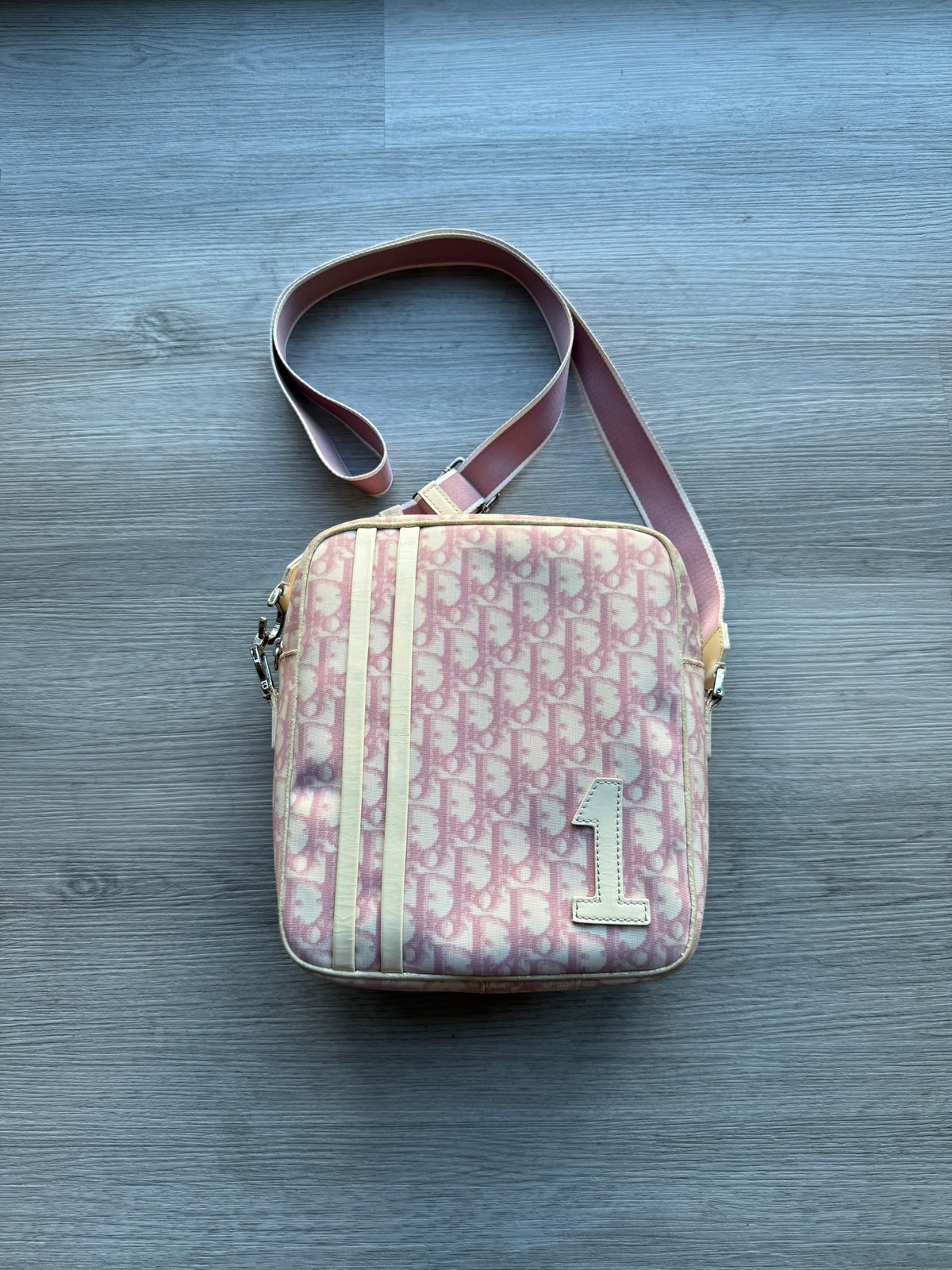 Christian Dior pink trotter/diorissimo no. 1 oblique crossbody bag ‘2004’