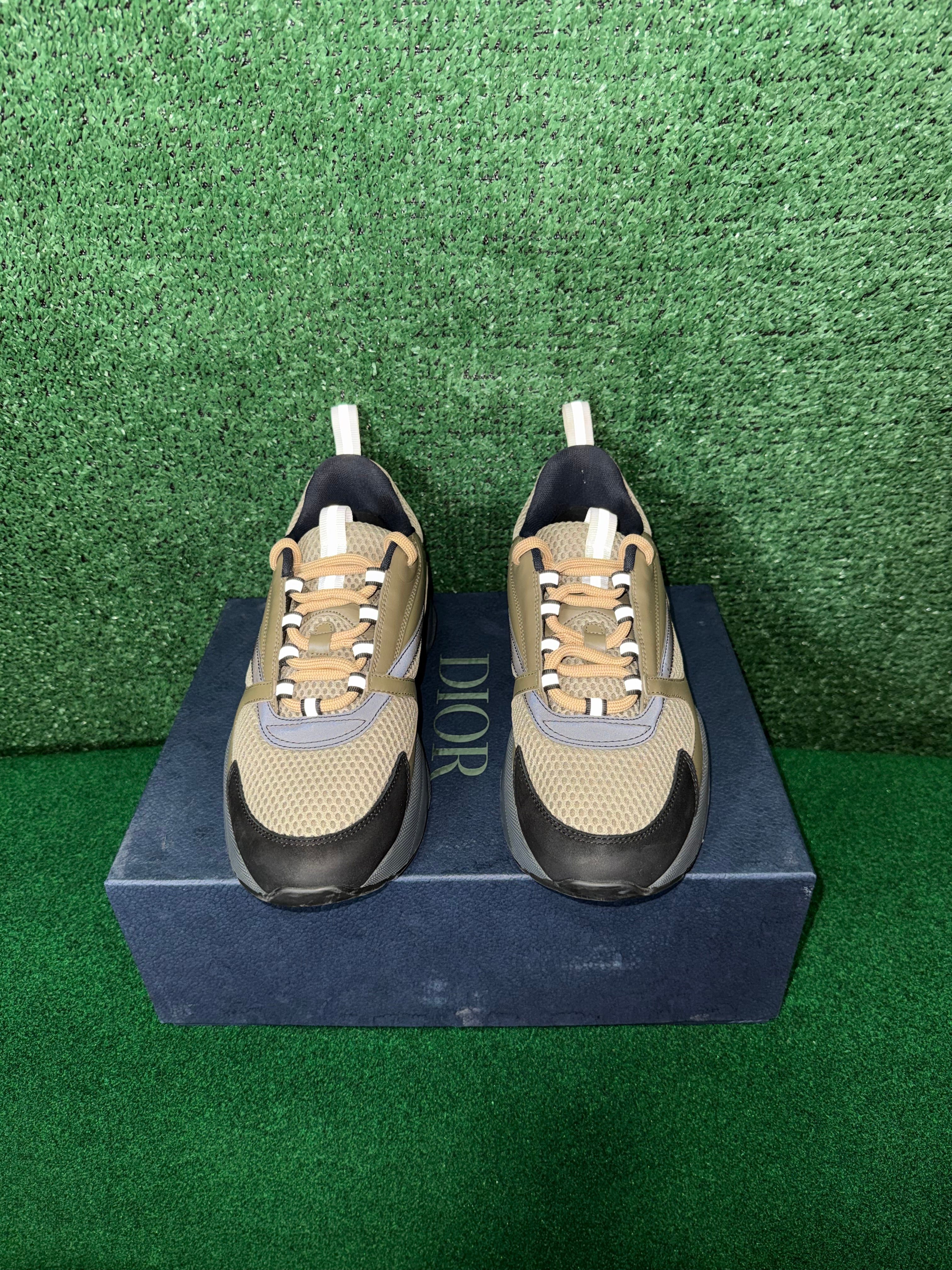 DIOR B22 KHAKI BLACK CALFSKIN