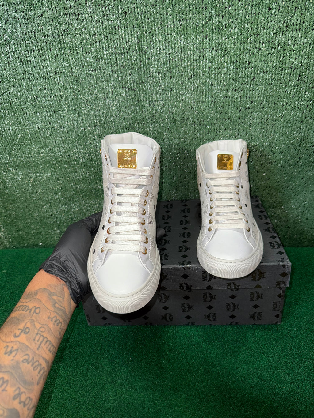 MCM Leather High Trainers