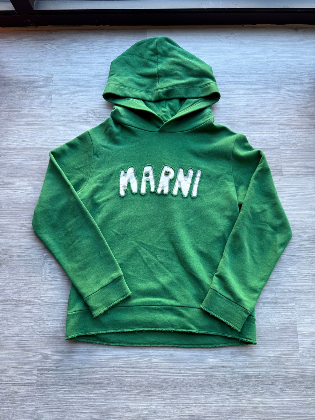 Marni kids & junior branded distressed-accented pullover hoodie
