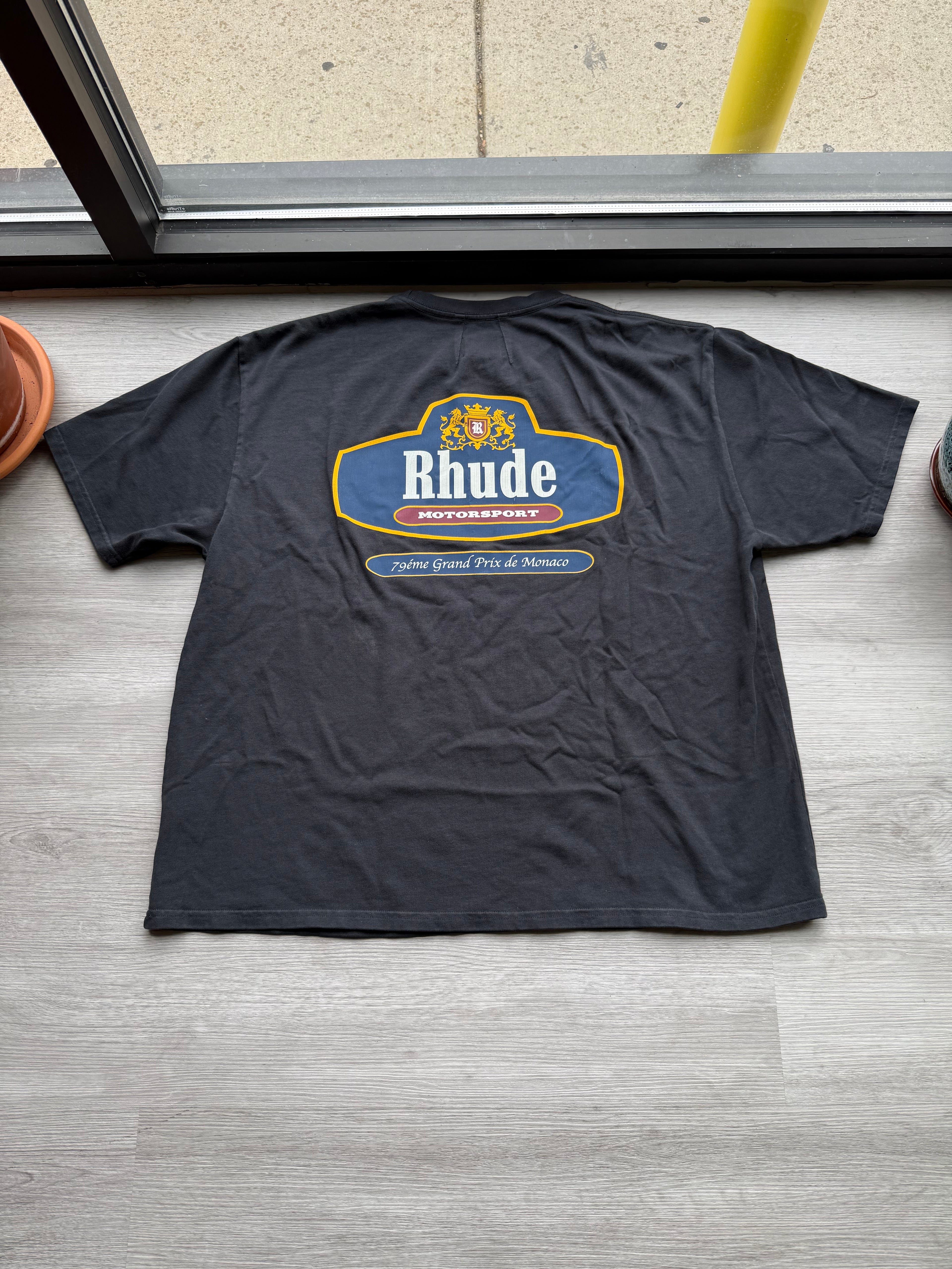 Rhude Racing Crest Tee Vintage Black/Navy’