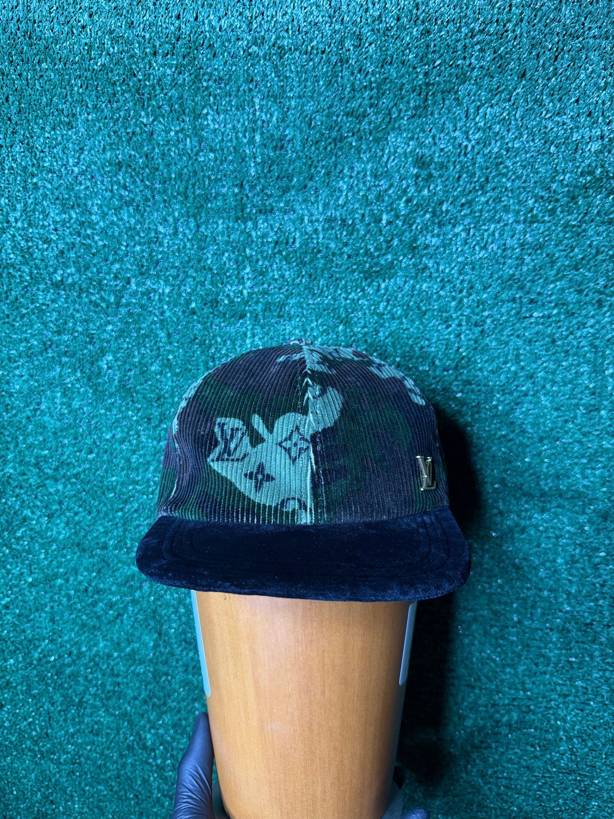 Louis Vuitton corduroy easy fit camo cap