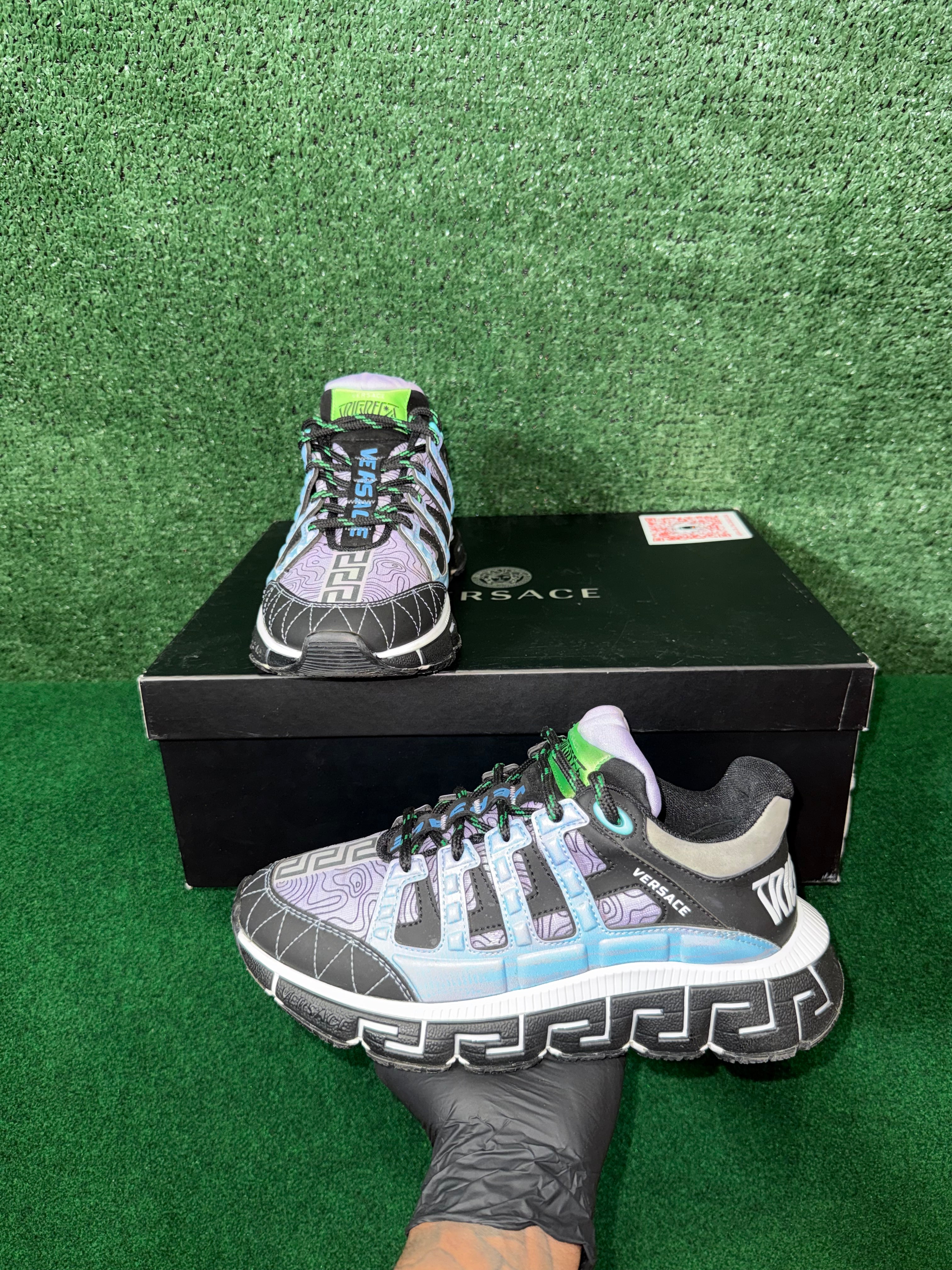 VERSACE TRIGRECA MILAN BLACK BLUE PURPLE