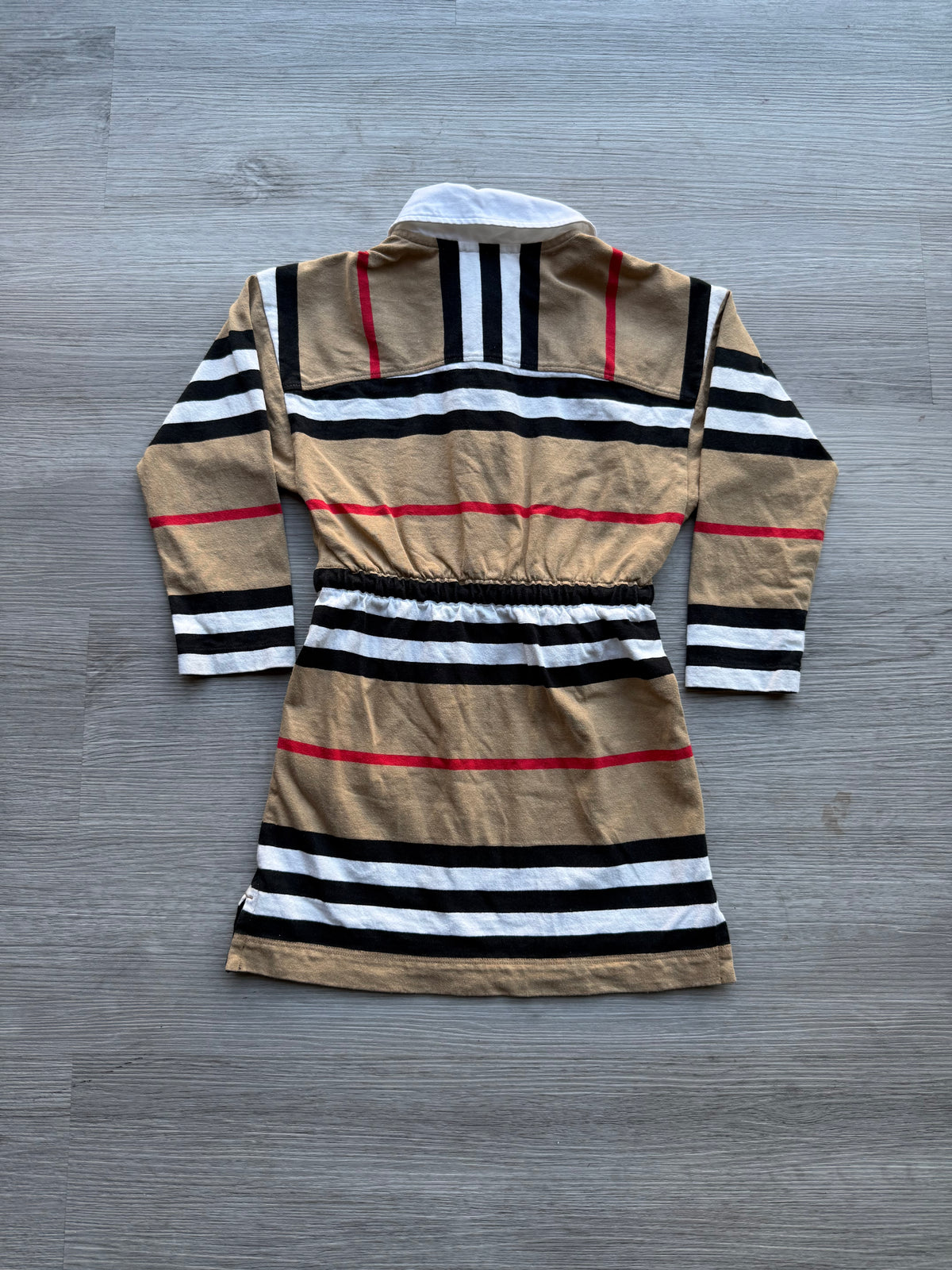 Burberry girls ‘icon stripe cotton polo dress’