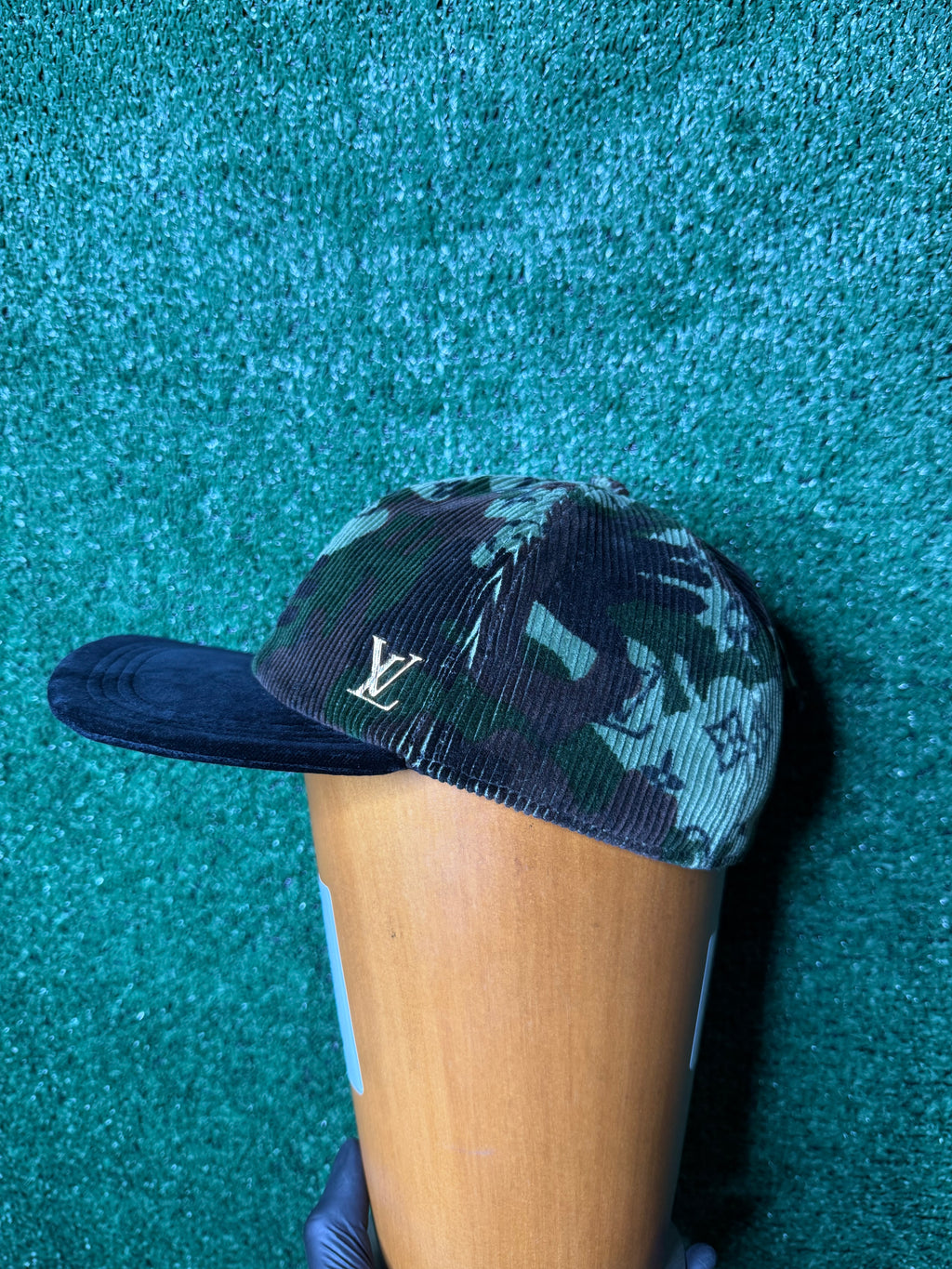 Louis Vuitton corduroy easy fit camo cap