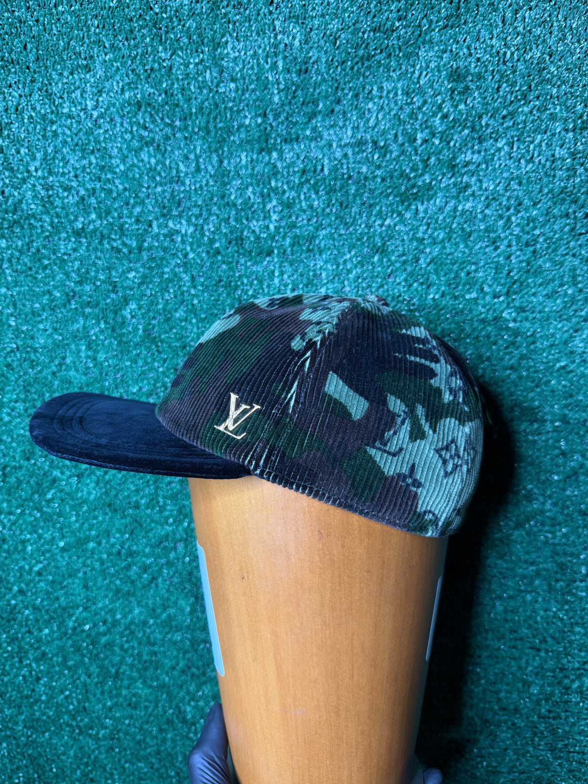 Louis Vuitton corduroy easy fit camo cap