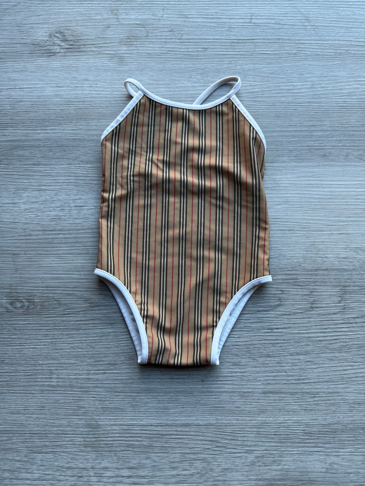 Burberry kids infant icon stripe one-piece swimsuit