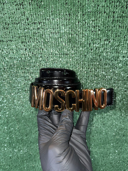 Moschino Couture Black Belt Preowned, Damaged Box