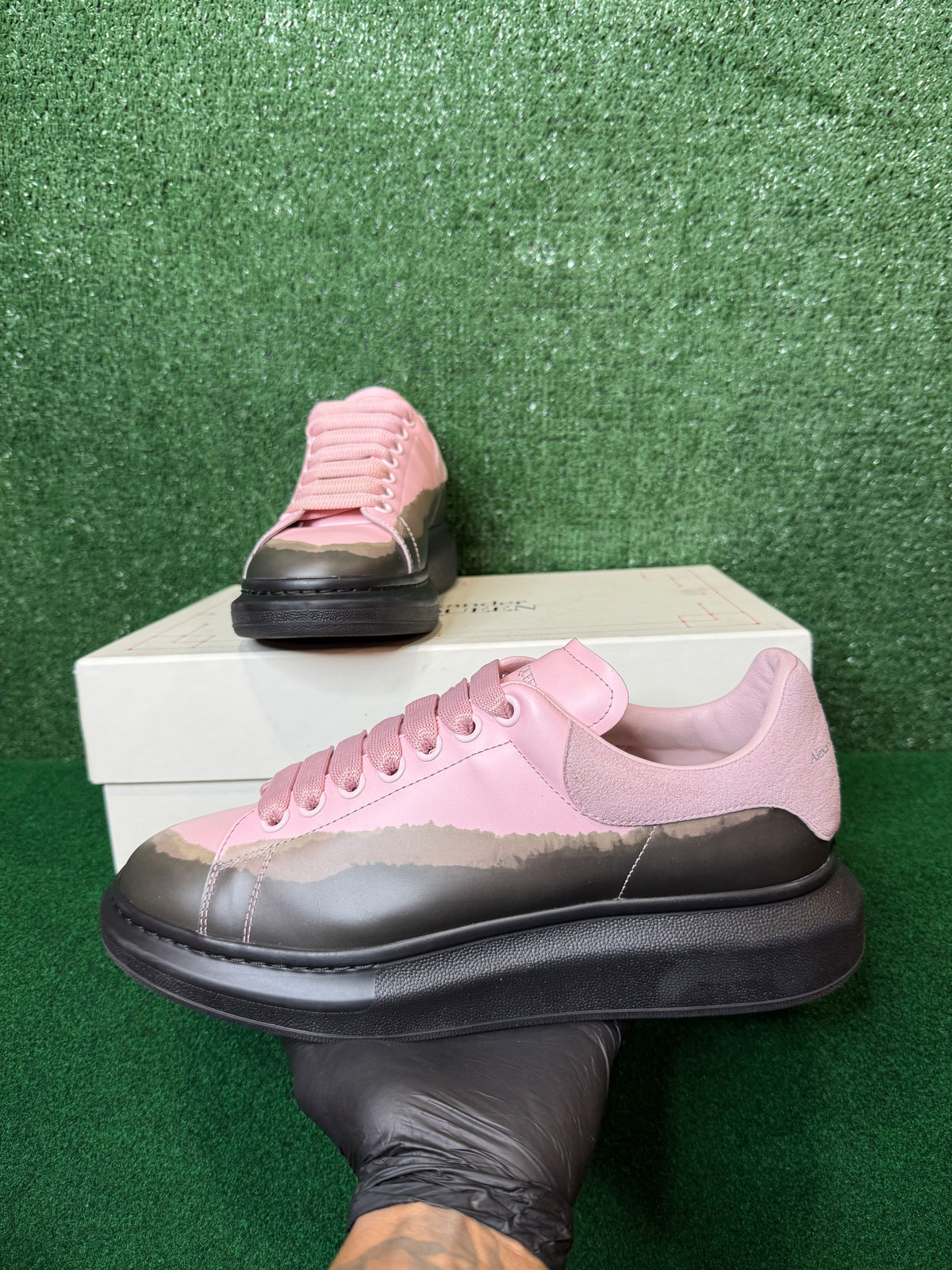 Alexander McQueen oversized sneaker ‘dip dye-rose black’