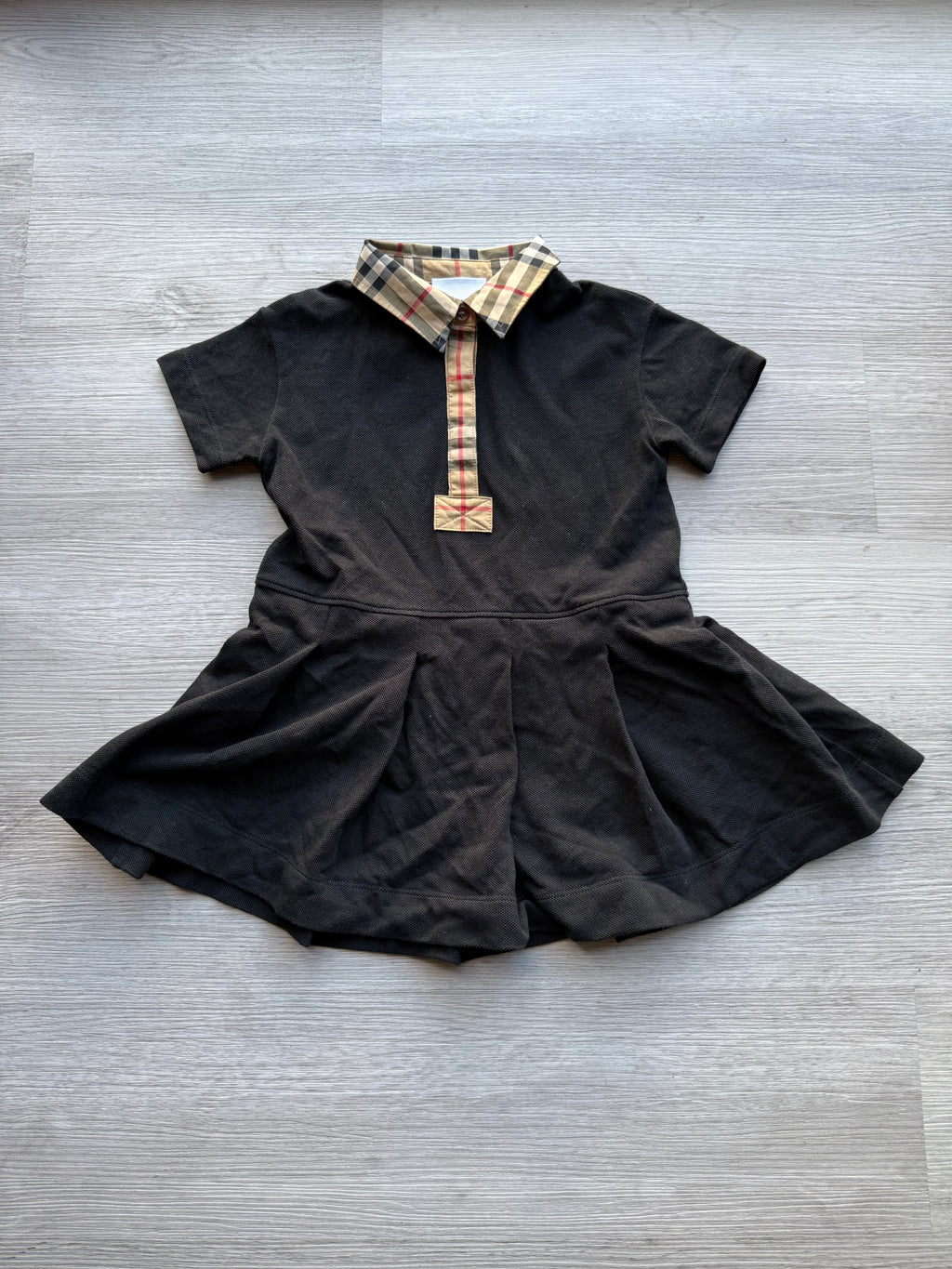 Burberry kids check collar cotton polo shirt dress