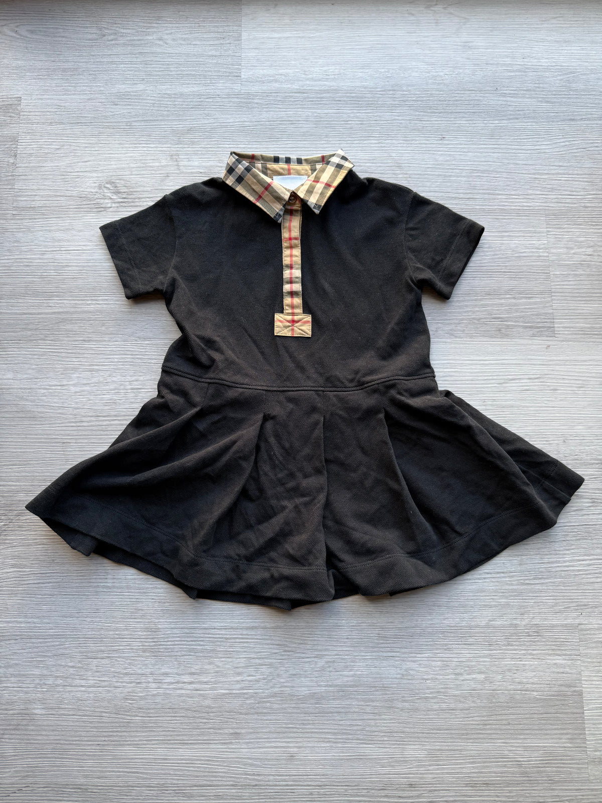 Burberry kids check collar cotton polo shirt dress