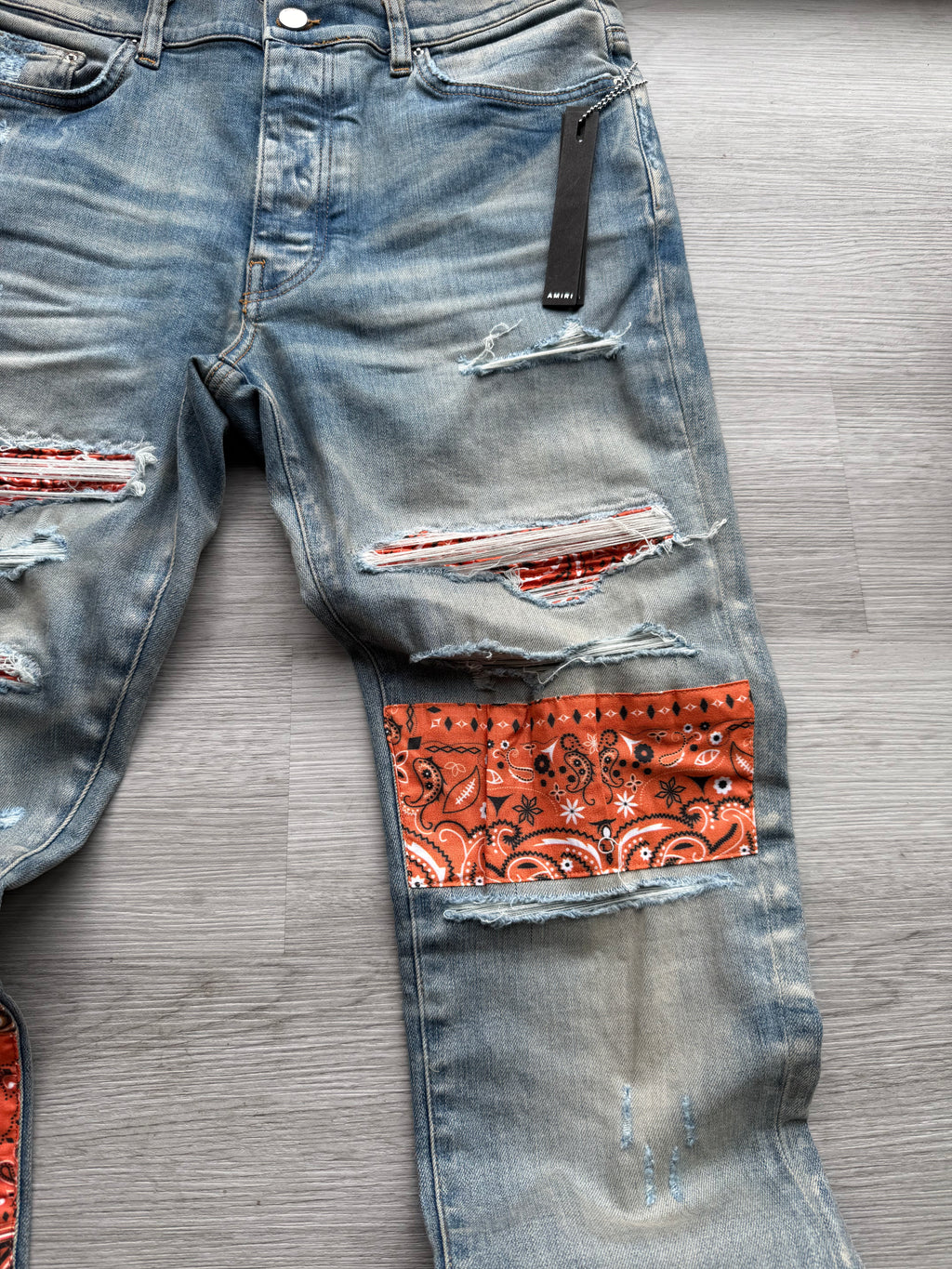 Amiri vintage bandana artpatch jeans