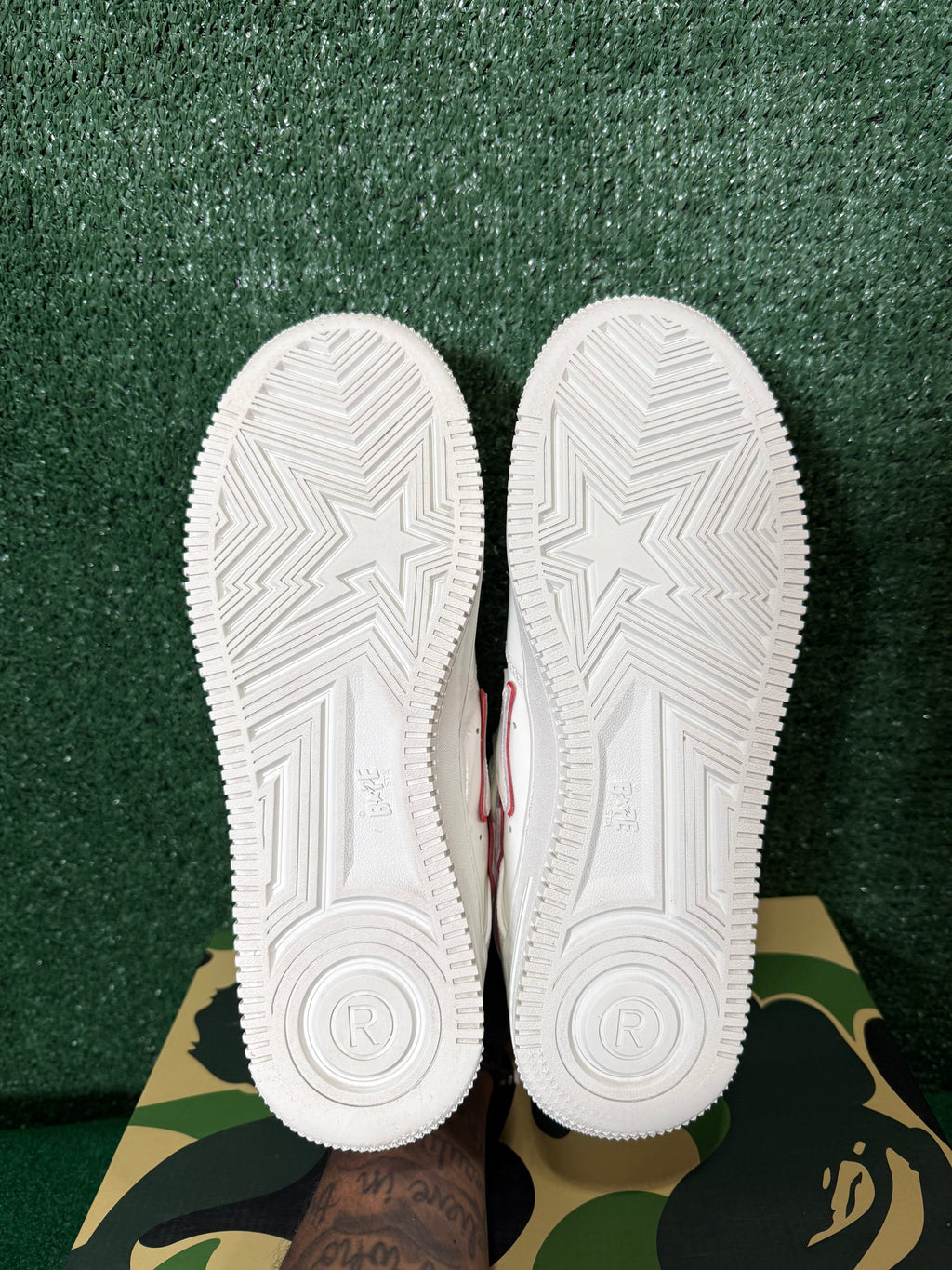 A Bathing Ape Bape Sat Patent Leather White Red