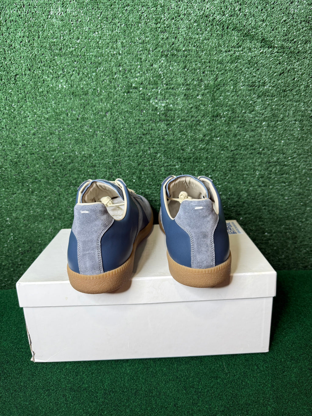 MAISON MARGIELA-REPLICA LEATHER AND SUEDE-BLUE