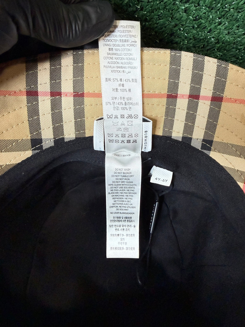 Burberry kids vintage check cotton bucket hat