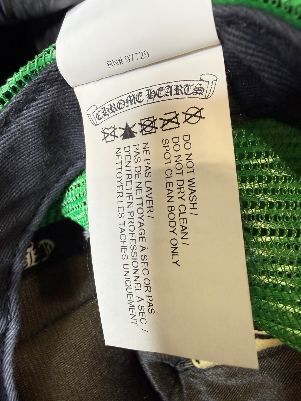 CHROME HEARTS CH HOLLYWOOD TRUCKER HAT BLACK/GREEN