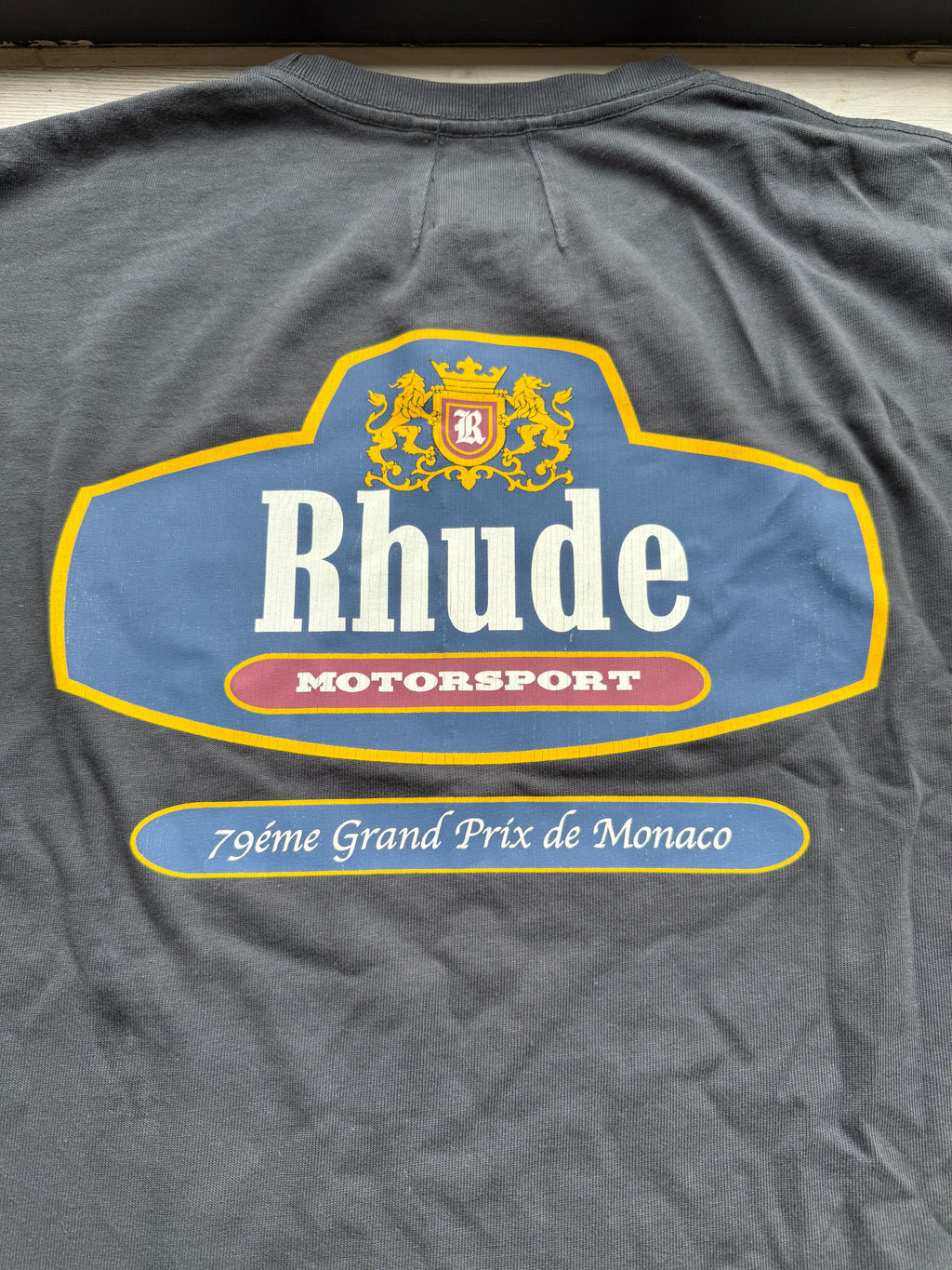 Rhude Racing Crest Tee Vintage Black/Navy’
