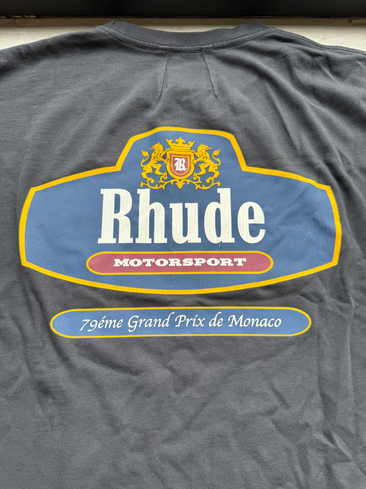 Rhude Racing Crest Tee Vintage Black/Navy’