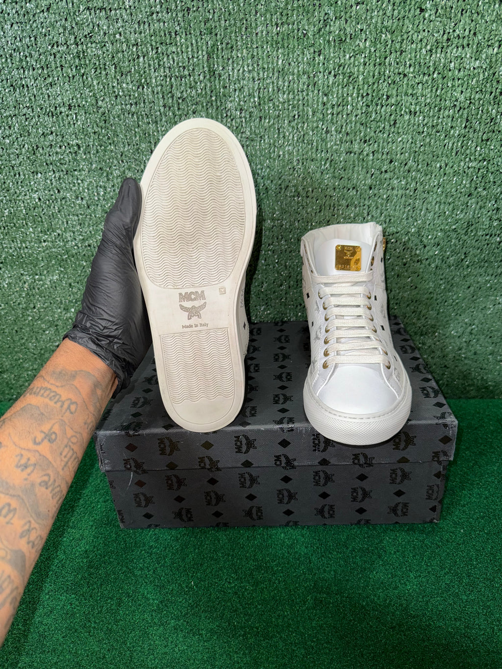 MCM Leather High Trainers