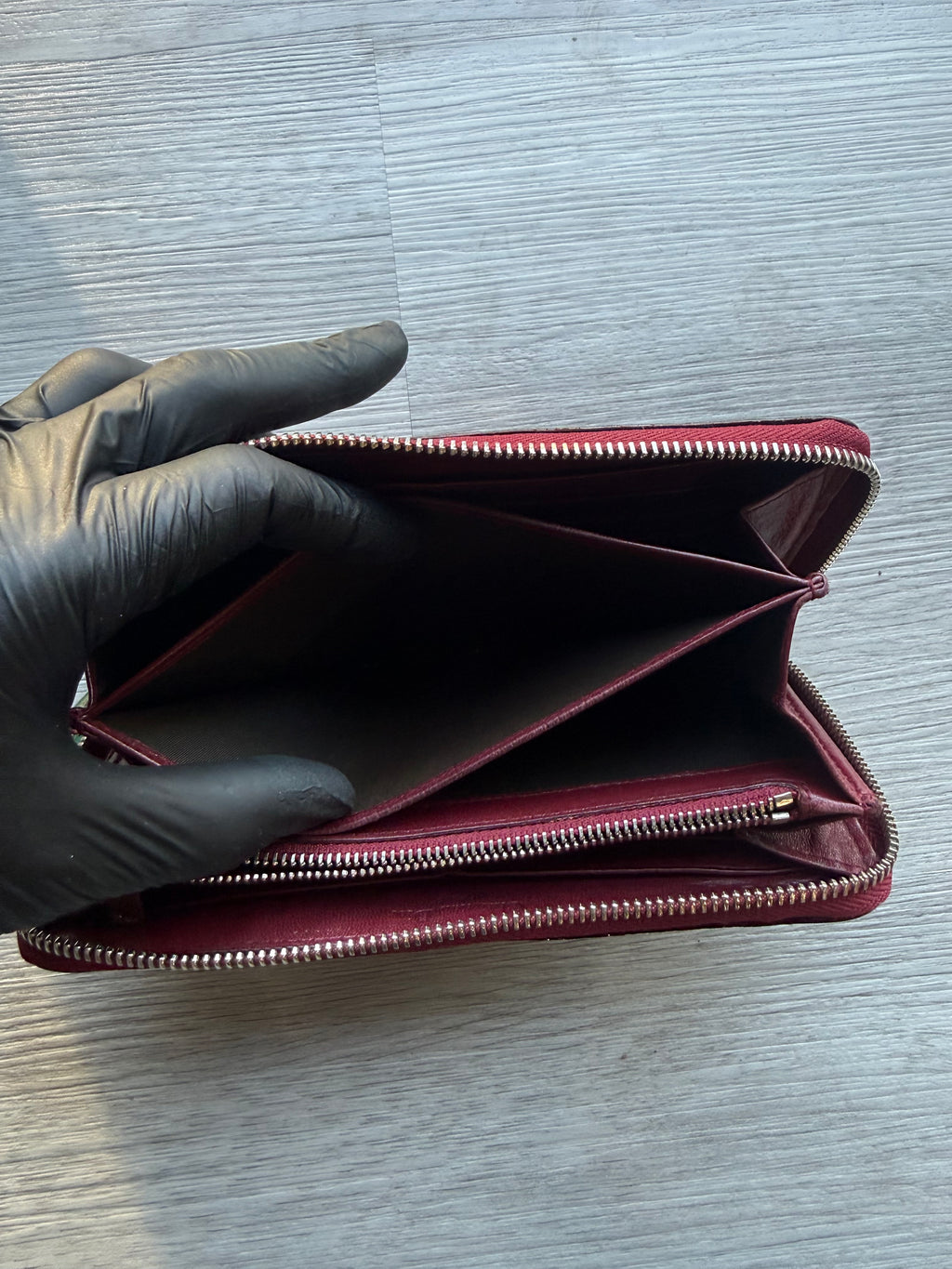 Christian Dior trotter embossed patent leather continental/ long zip wallet