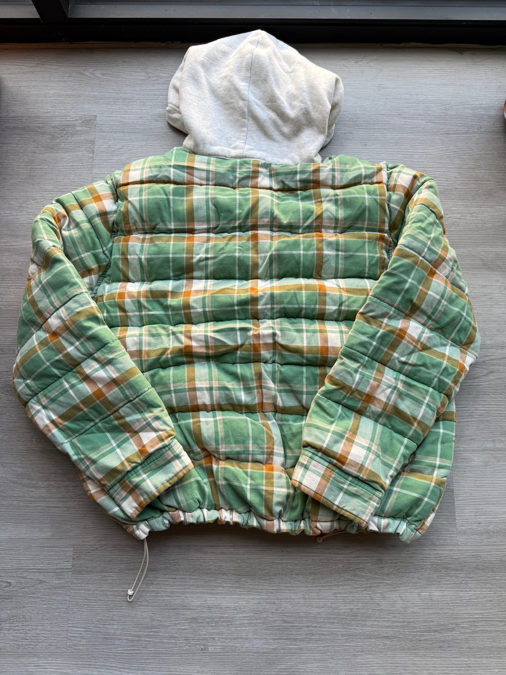 Other sterling quilted puffer coat plaid print