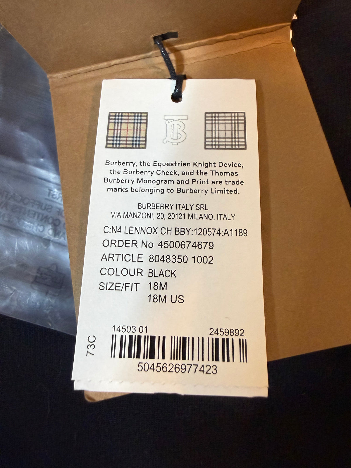 Burberry baby’s Lenox romper