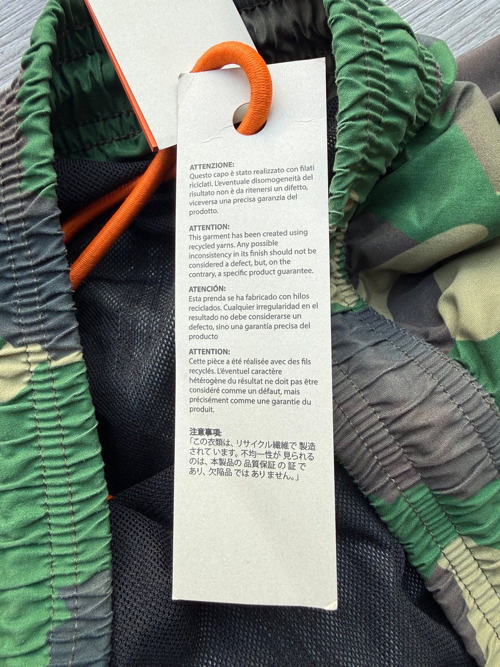 Heron Preston nylon swimshorts military green’