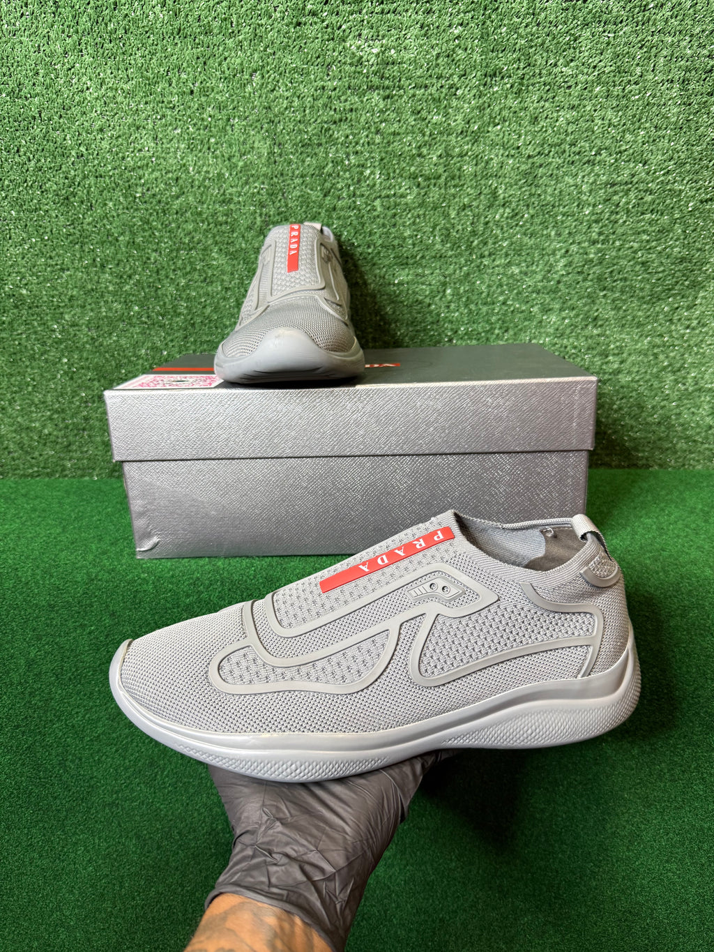 Slide on Prada cups “grey”