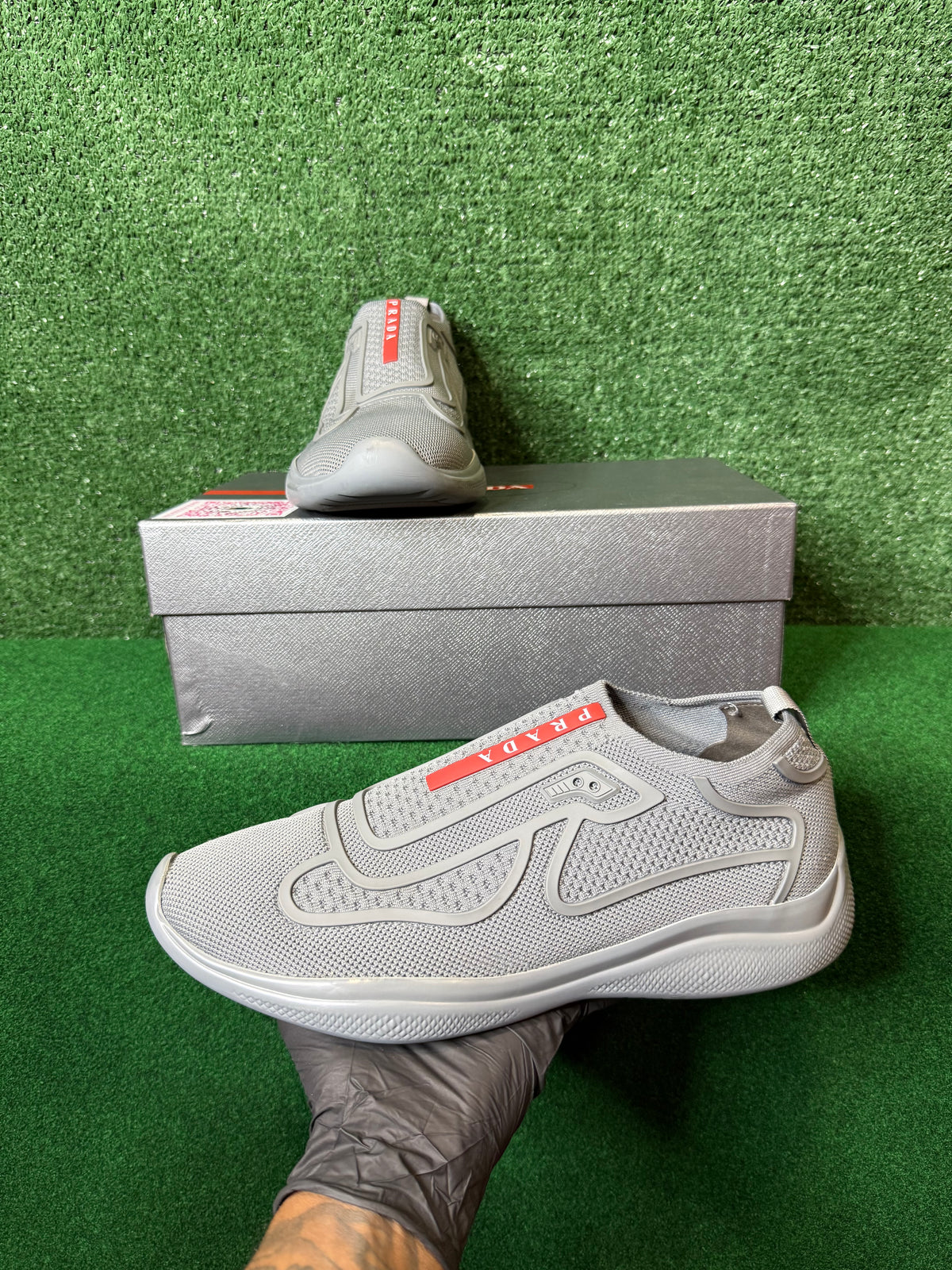 Slide on Prada cups “grey”